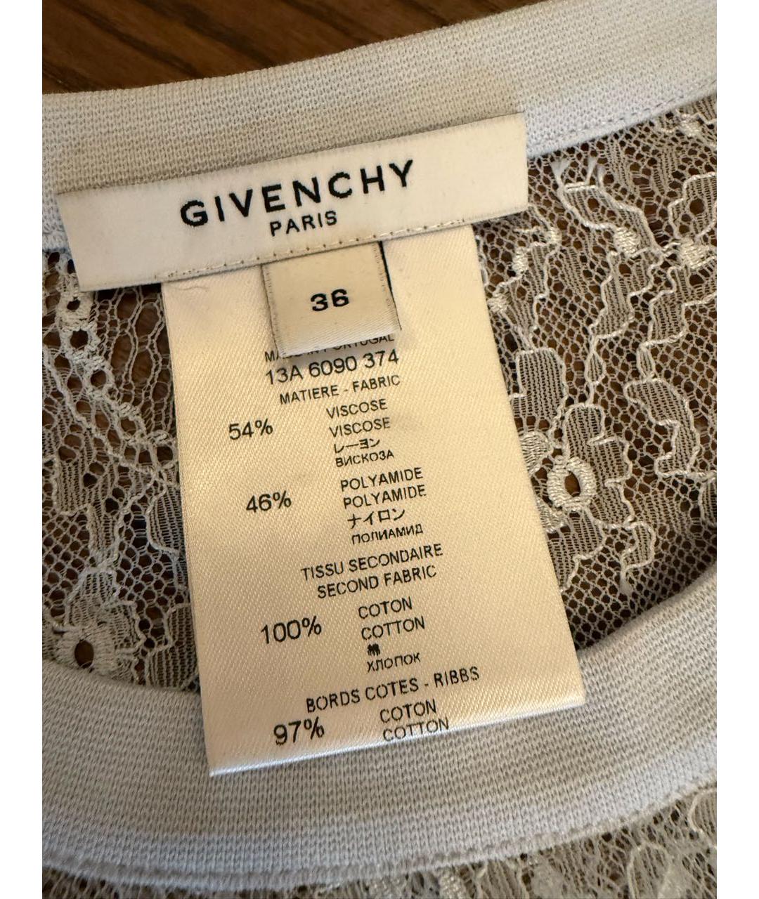 GIVENCHY Голубая вискозная футболка, фото 2