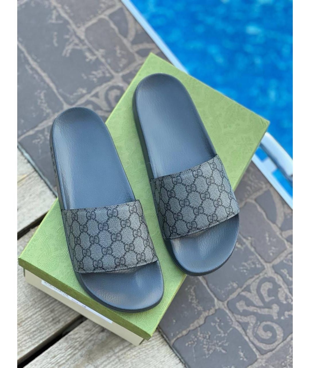 GUCCI Черные шлепанцы, фото 2