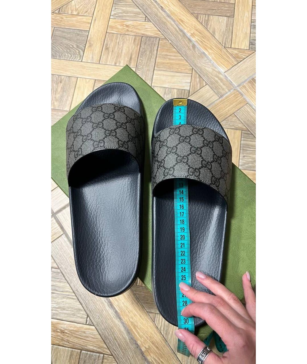 GUCCI Черные шлепанцы, фото 5