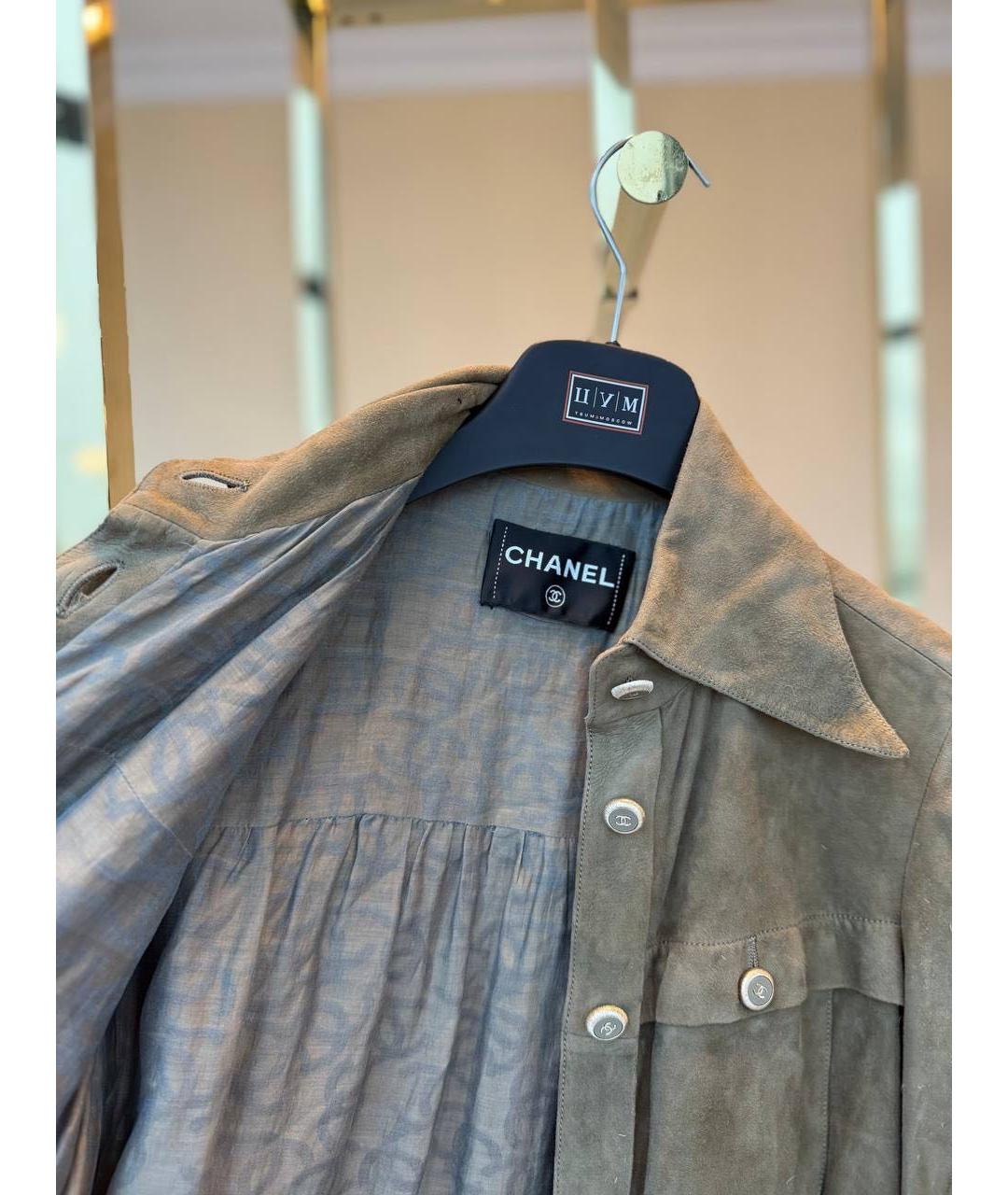CHANEL Хаки замшевое платье, фото 3