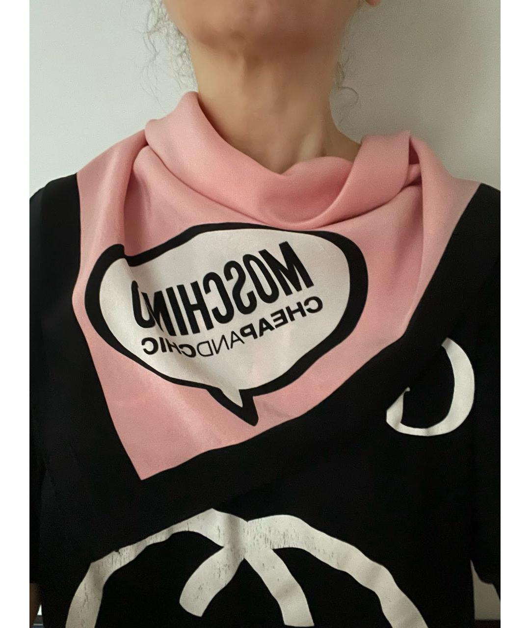 MOSCHINO Розовый шелковый платок, фото 5