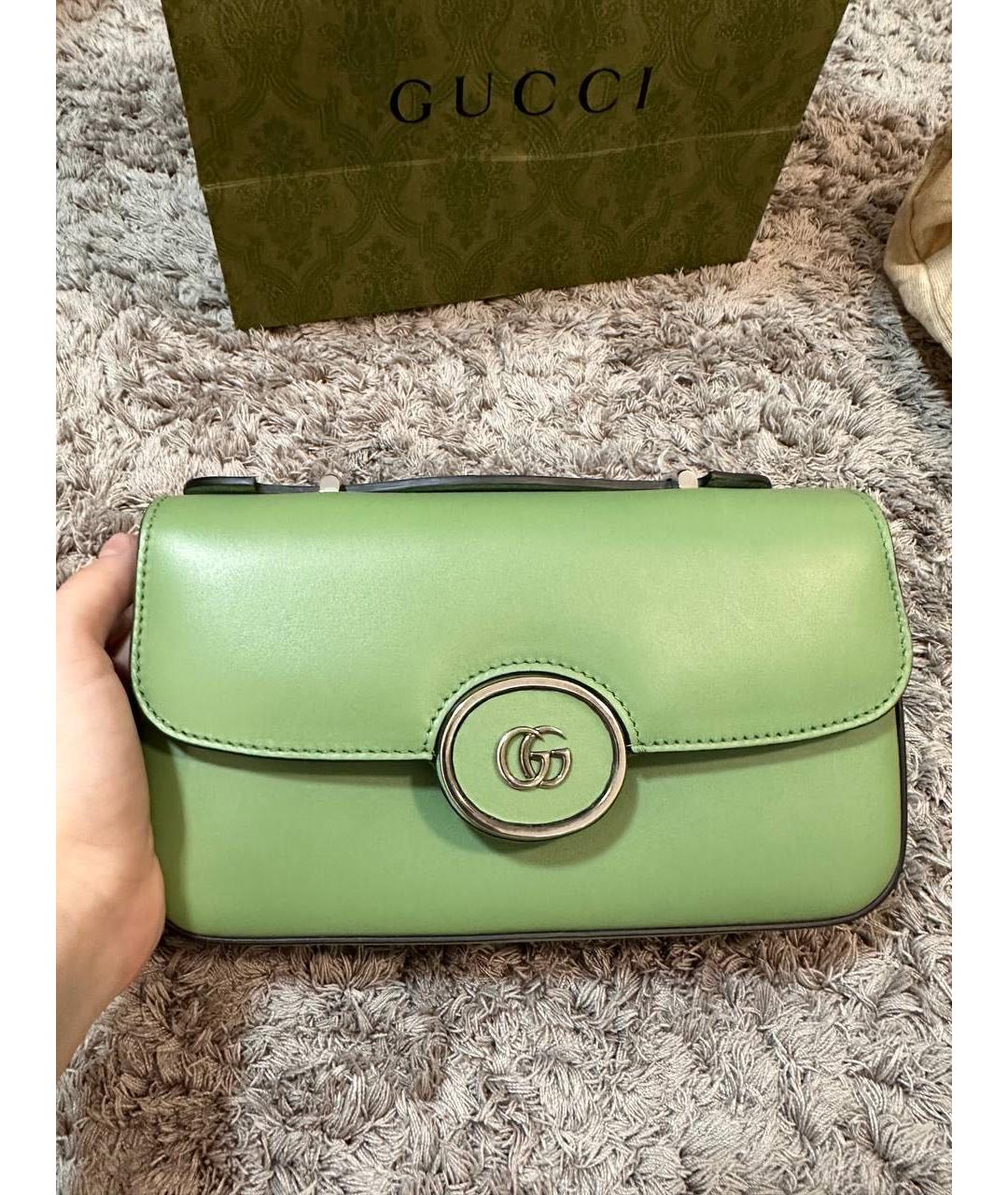 GUCCI Зеленая кожаная сумка через плечо, фото 8