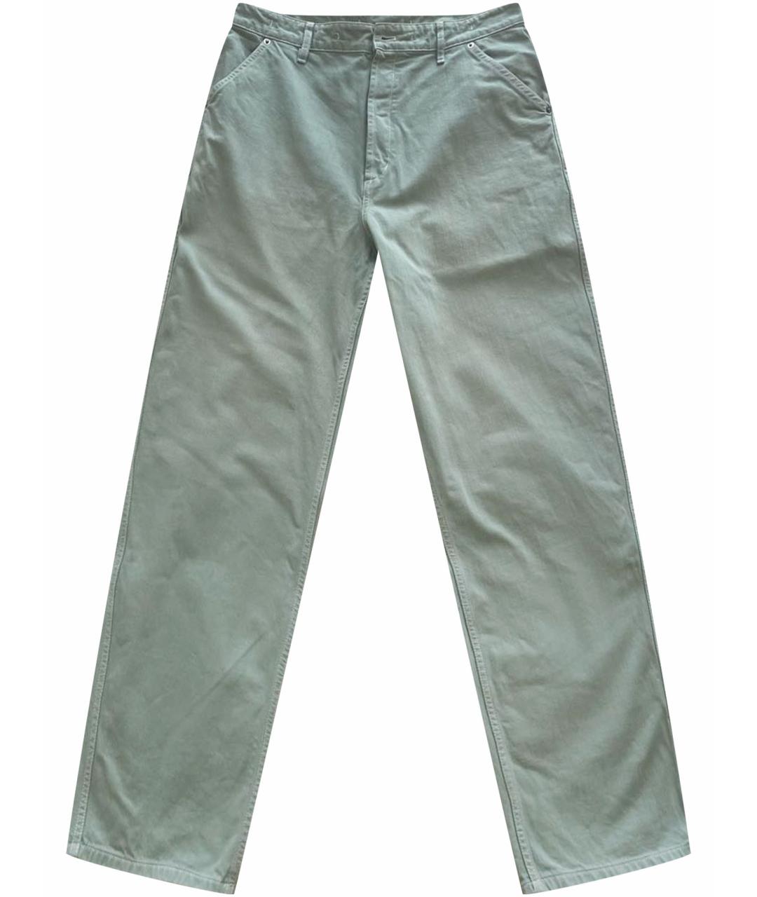 JACQUEMUS Зеленые хлопковые прямые джинсы, фото 1