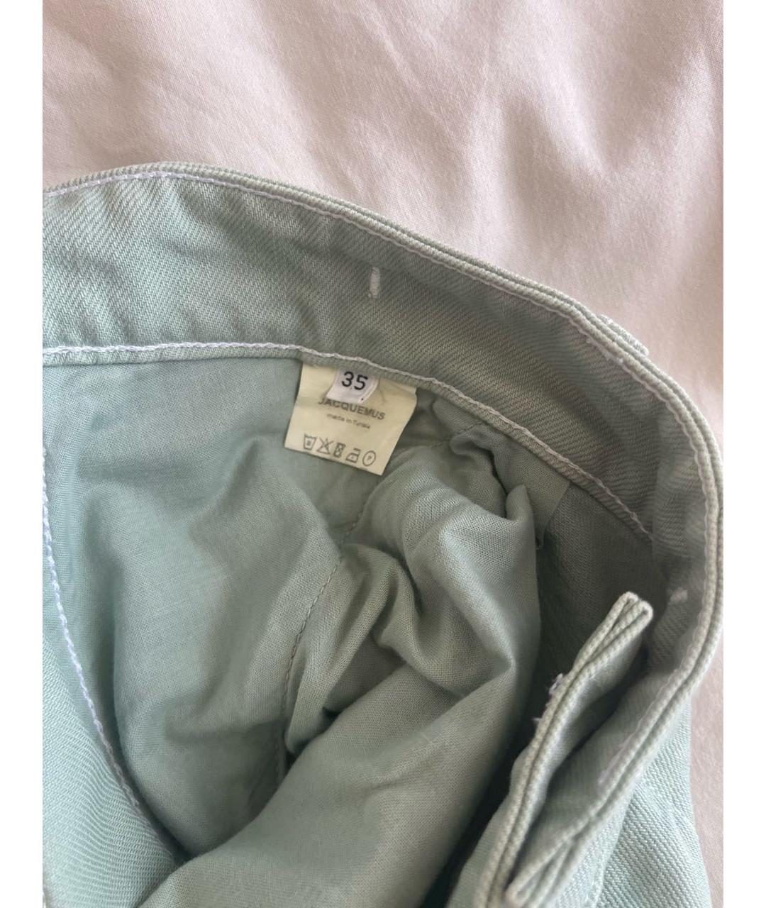 JACQUEMUS Зеленые хлопковые прямые джинсы, фото 3