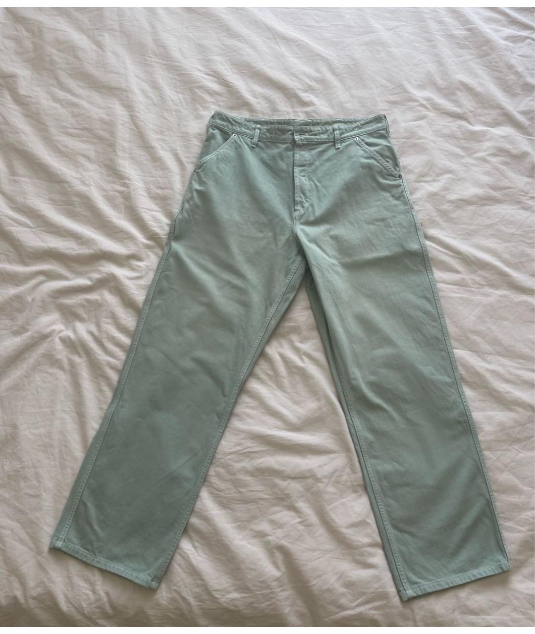 JACQUEMUS Зеленые хлопковые прямые джинсы, фото 9