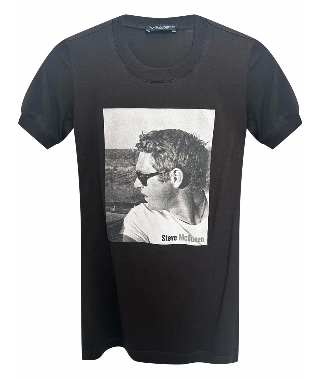 DOLCE&GABBANA Черная хлопковая футболка, фото 1