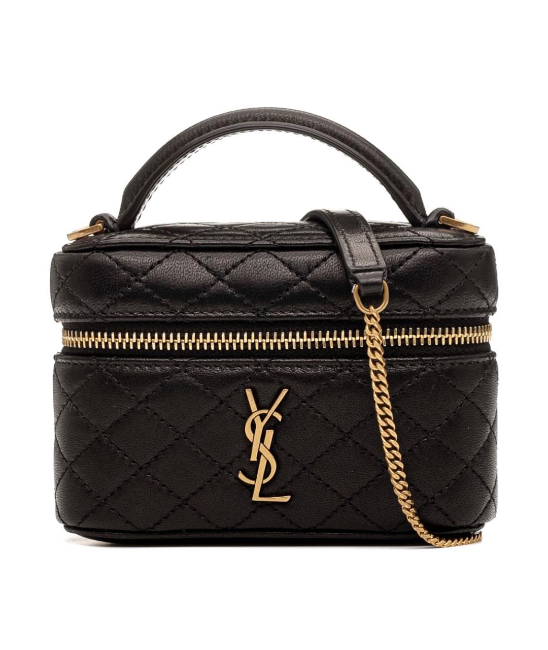 SAINT LAURENT Черная кожаная сумка через плечо, фото 7