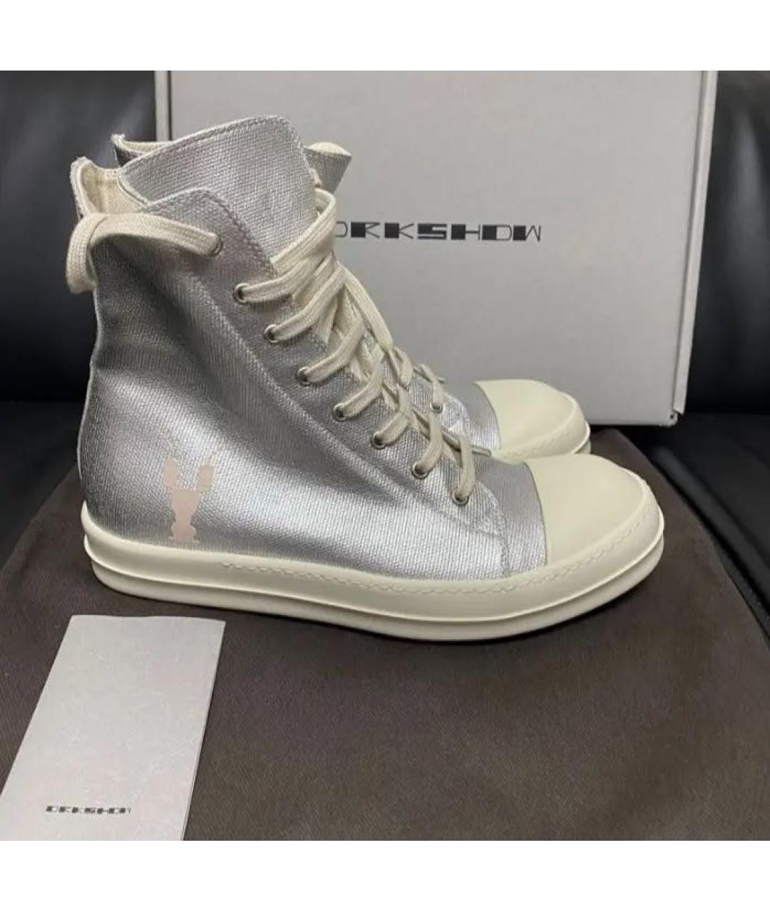RICK OWENS DRKSHDW Серебряные кеды, фото 2