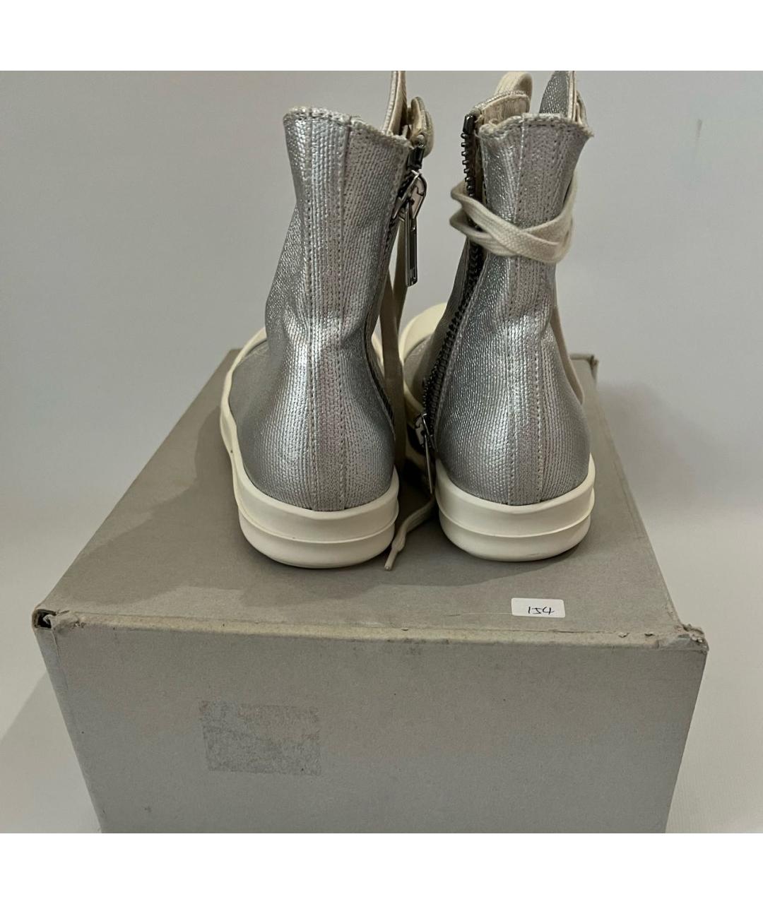 RICK OWENS DRKSHDW Серебряные кеды, фото 7