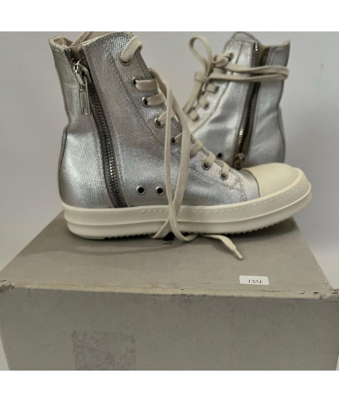RICK OWENS DRKSHDW Серебряные кеды, фото 6