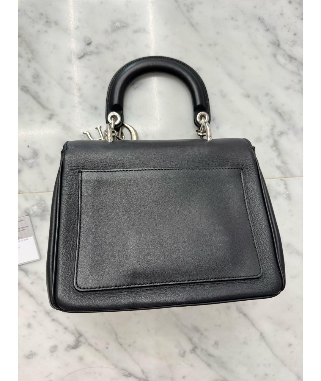 CHRISTIAN DIOR Черная кожаная сумка с короткими ручками, фото 2