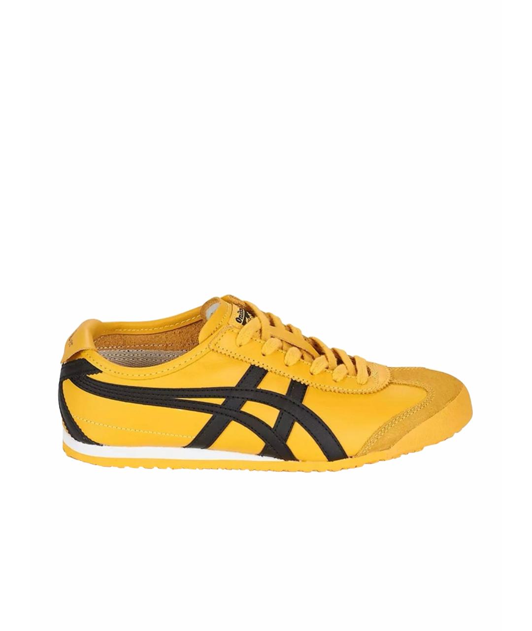 ONITSUKA TIGER Горчичные кожаные кроссовки, фото 1