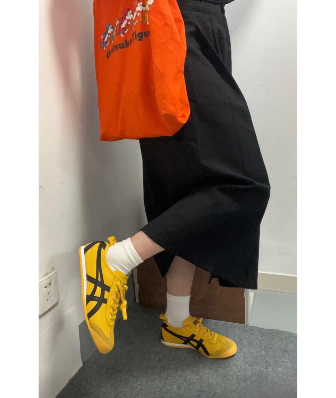 ONITSUKA TIGER Горчичные кожаные кроссовки, фото 6