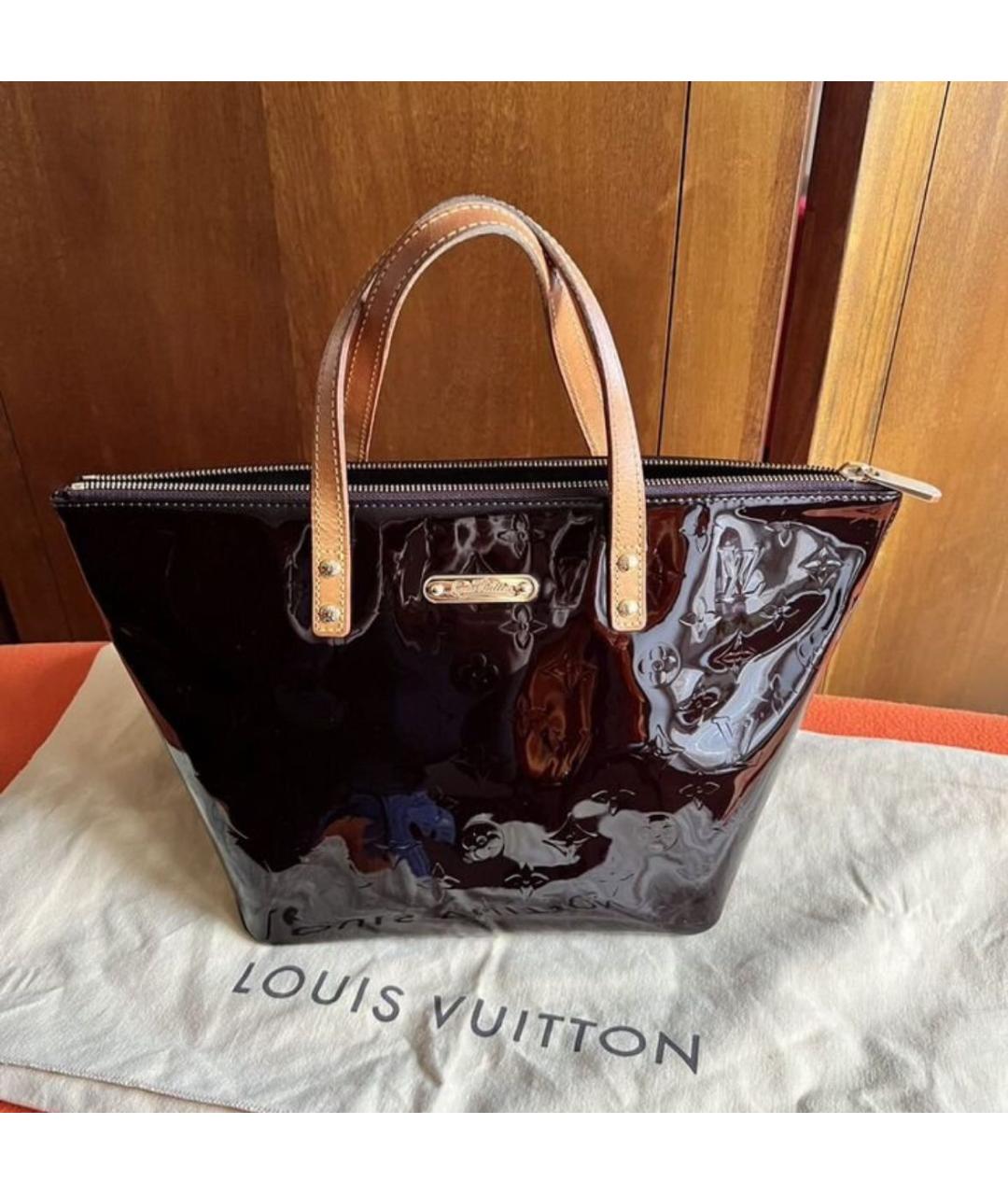 LOUIS VUITTON Бордовая кожаная сумка с короткими ручками, фото 8