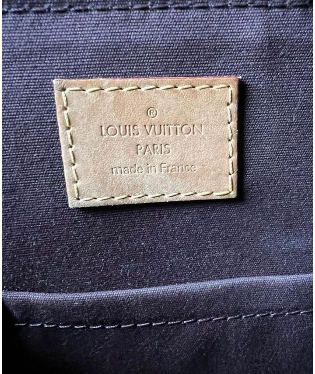 LOUIS VUITTON Бордовая кожаная сумка с короткими ручками, фото 7
