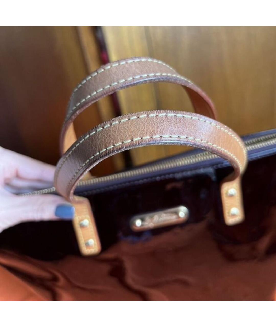 LOUIS VUITTON Бордовая кожаная сумка с короткими ручками, фото 2