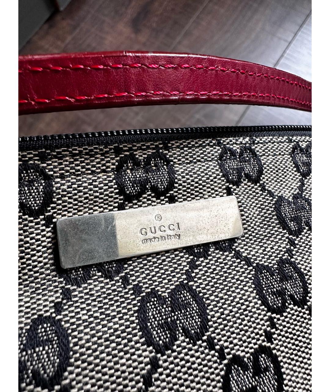 GUCCI Бежевая тканевая сумка с короткими ручками, фото 6