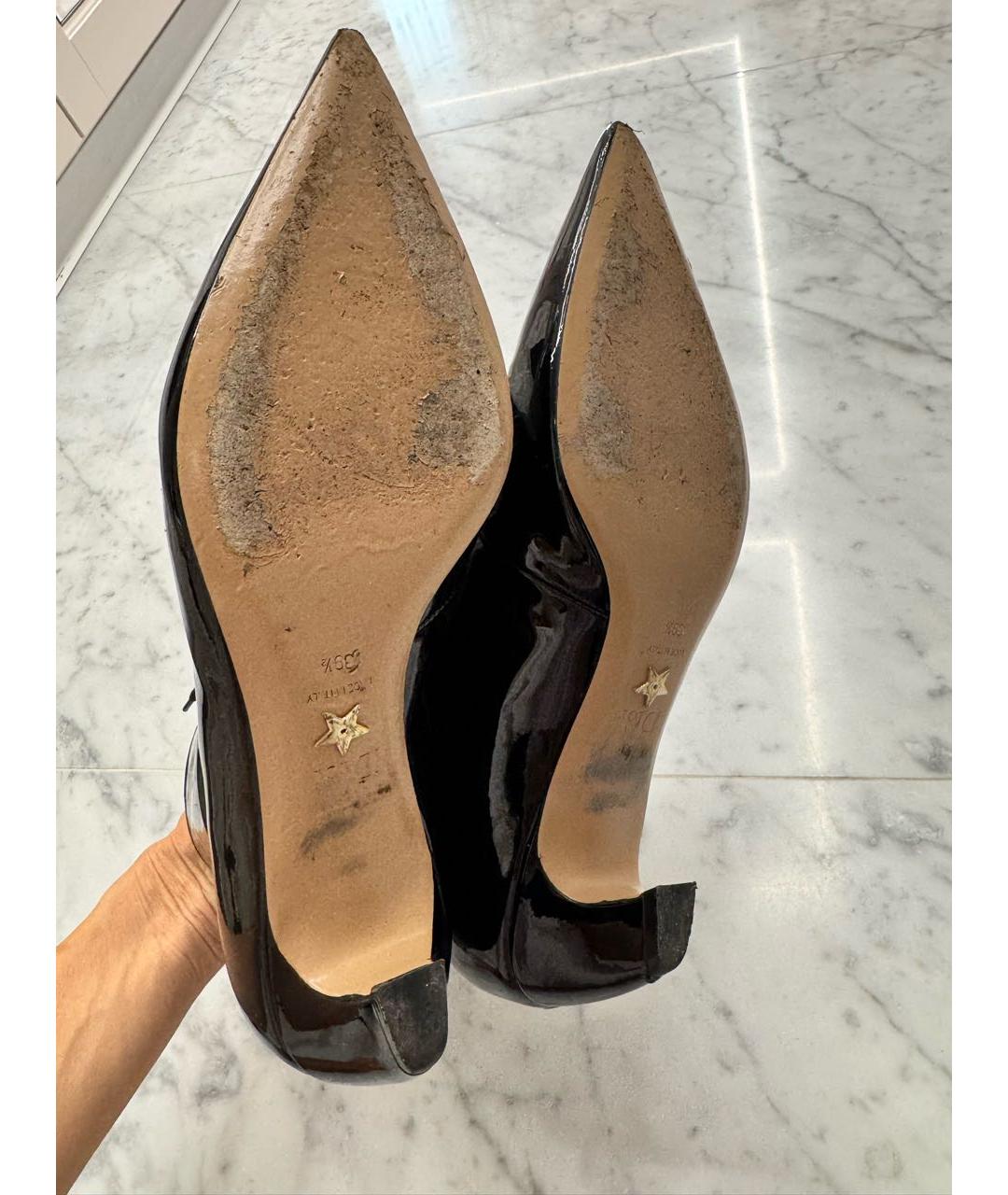 CHRISTIAN DIOR Черные ботильоны из лакированной кожи, фото 4