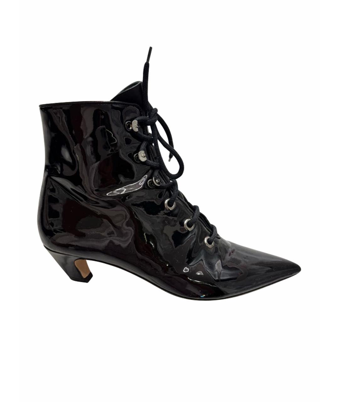 CHRISTIAN DIOR Черные ботильоны из лакированной кожи, фото 1