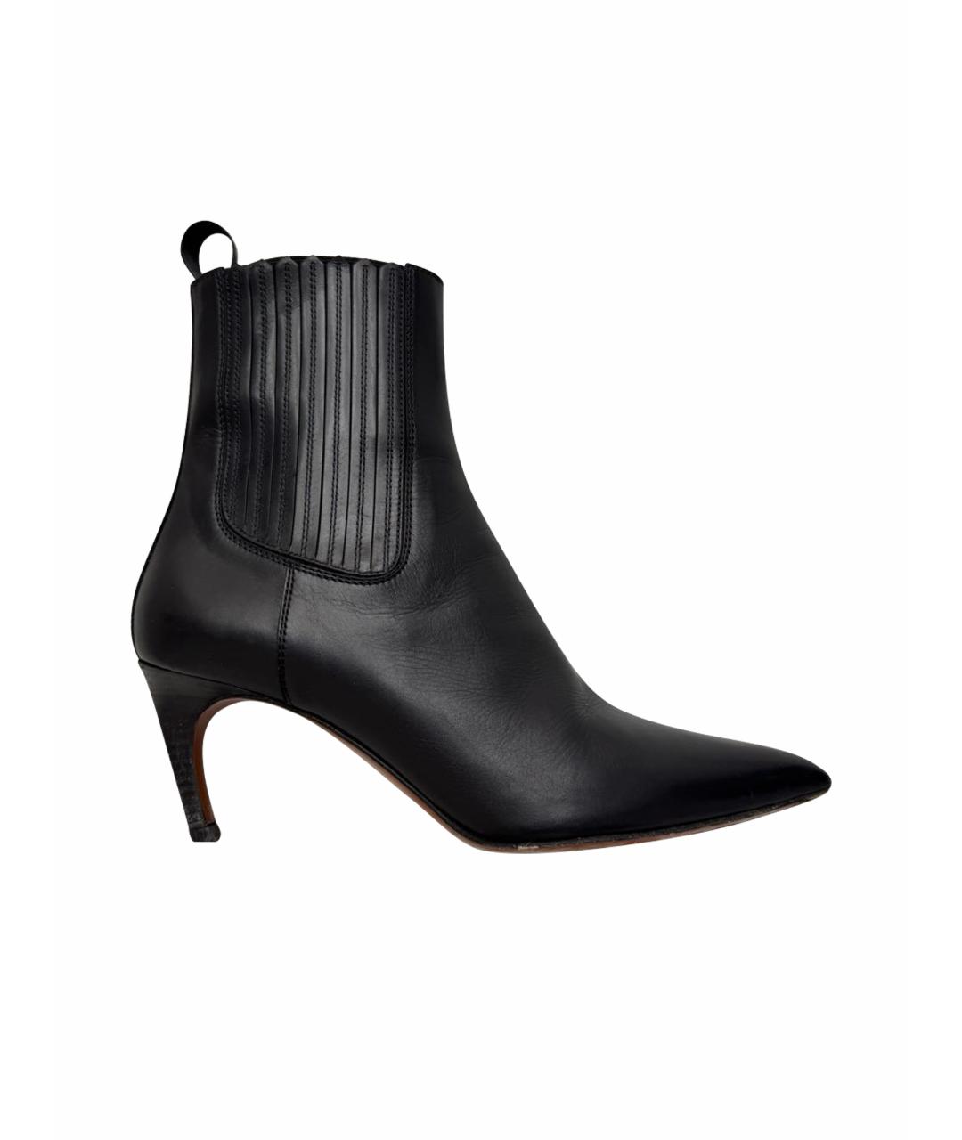 CHRISTIAN DIOR Черные кожаные ботильоны, фото 1
