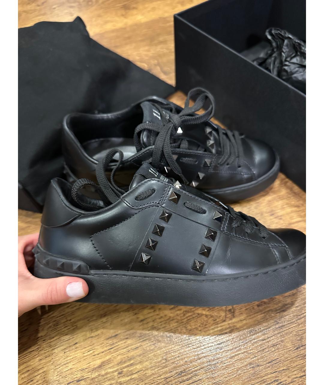 VALENTINO Черные кожаные кеды, фото 7