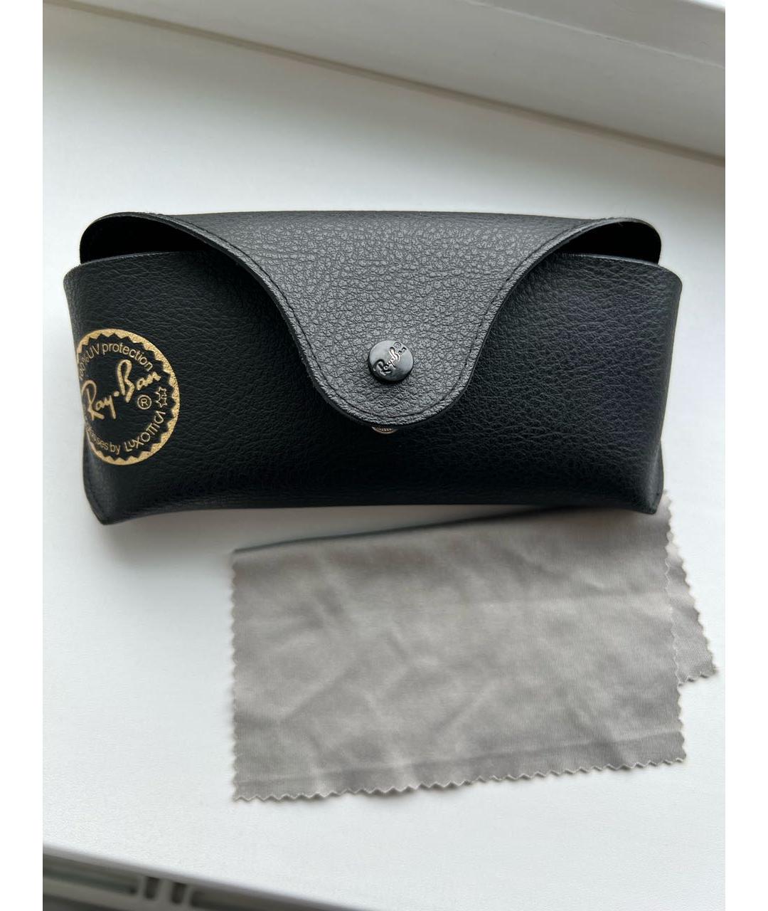 RAY BAN Черные пластиковые солнцезащитные очки, фото 4