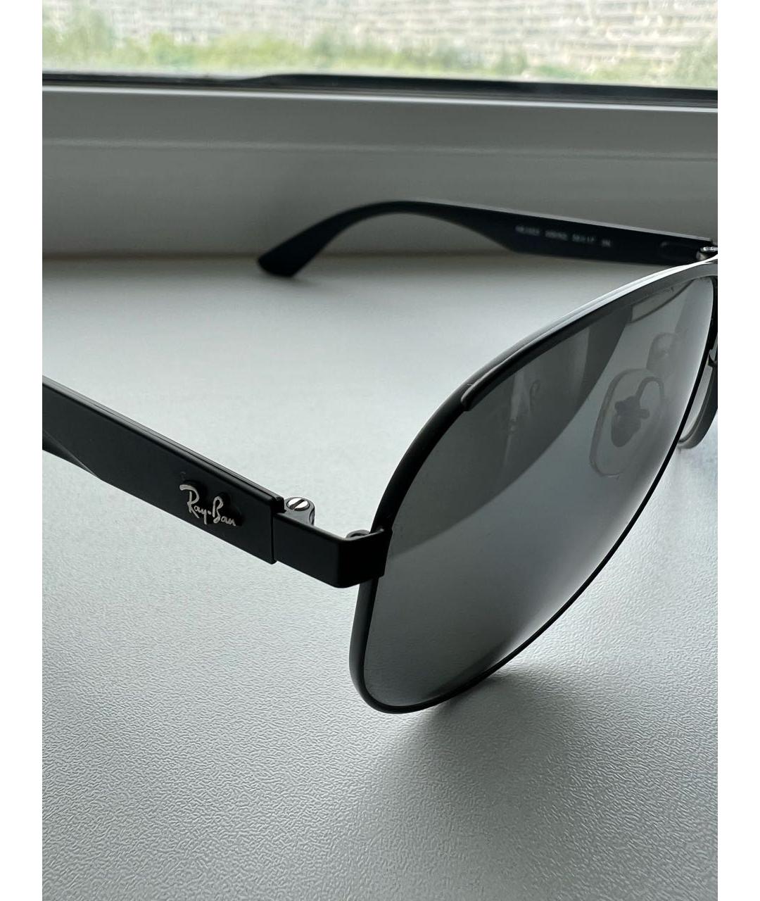 RAY BAN Черные пластиковые солнцезащитные очки, фото 3