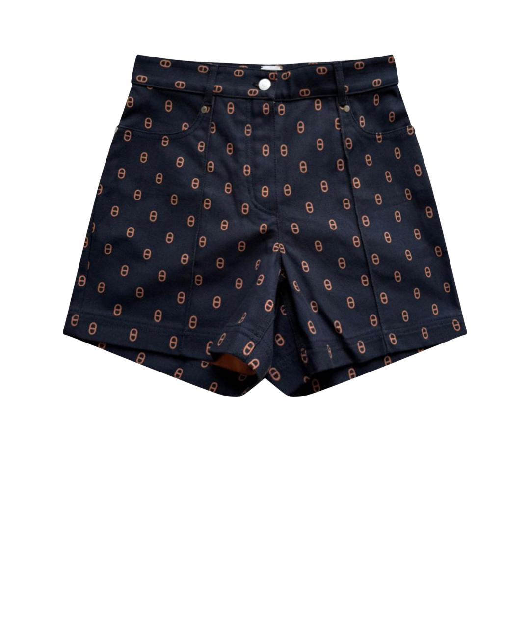HERMES Черные хлопковые шорты, фото 1