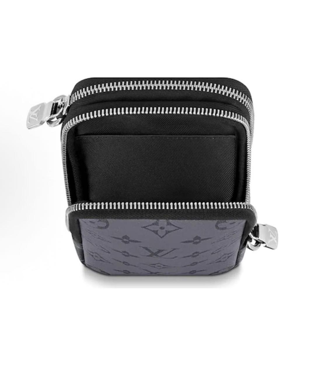 LOUIS VUITTON Серая кожаная сумка на плечо, фото 3