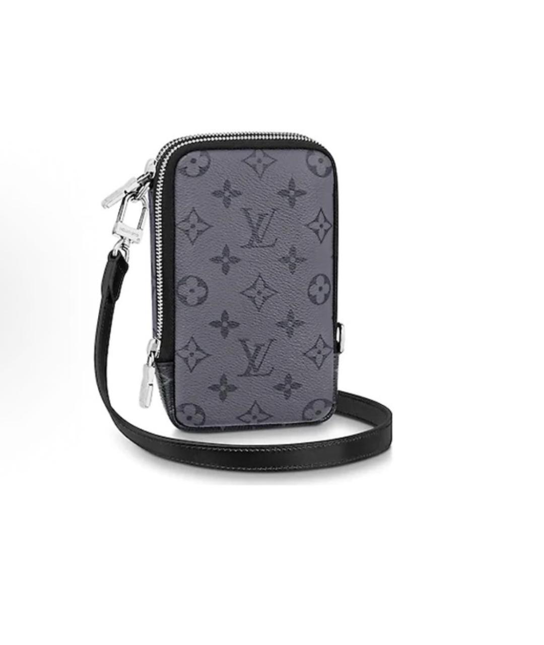 LOUIS VUITTON Серая кожаная сумка на плечо, фото 5