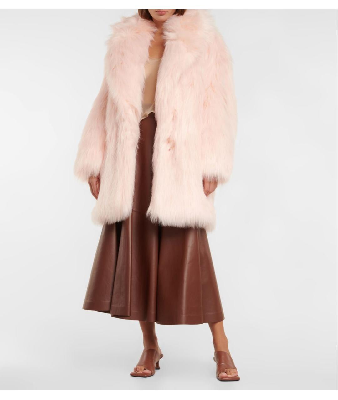 SPORTMAX Розовая меховая шуба, фото 8