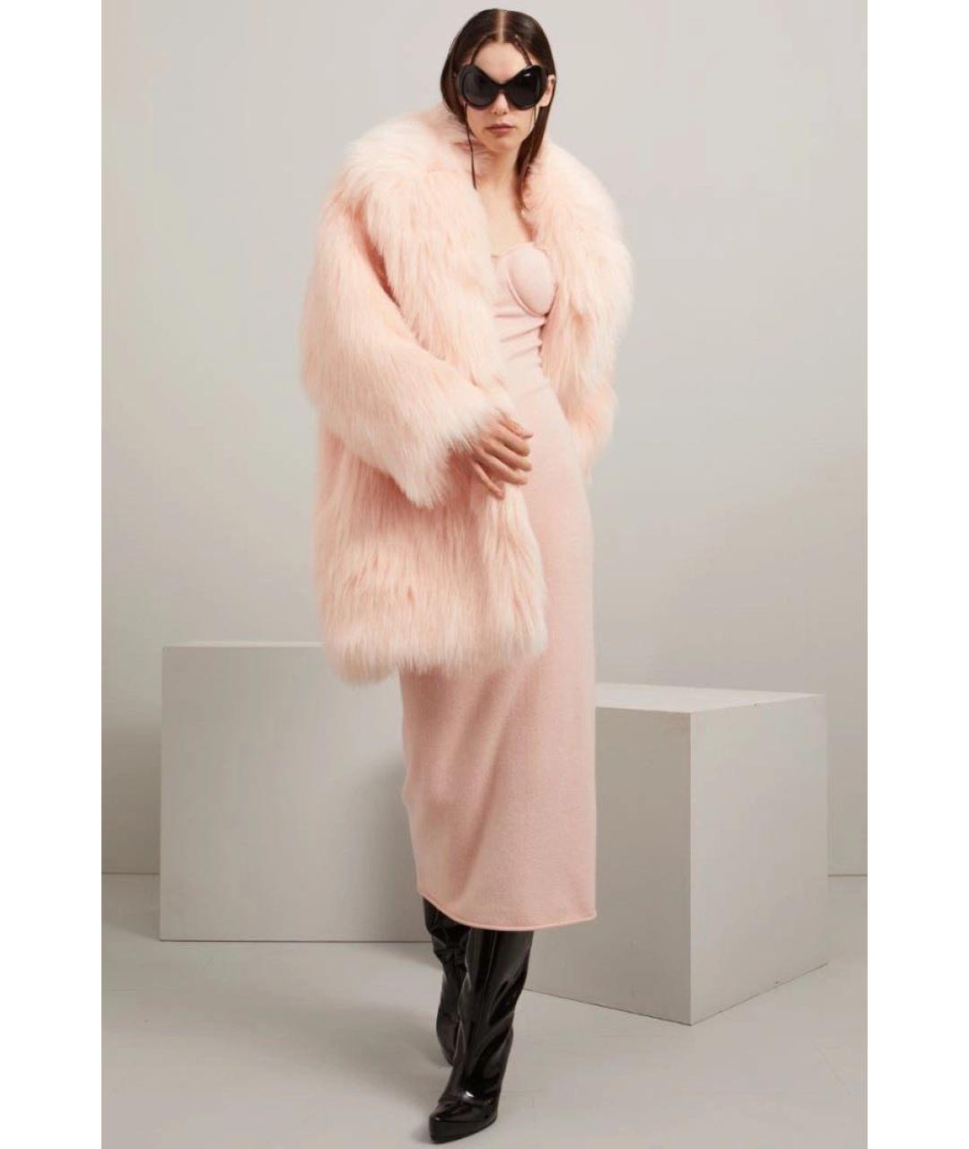 SPORTMAX Розовая меховая шуба, фото 3