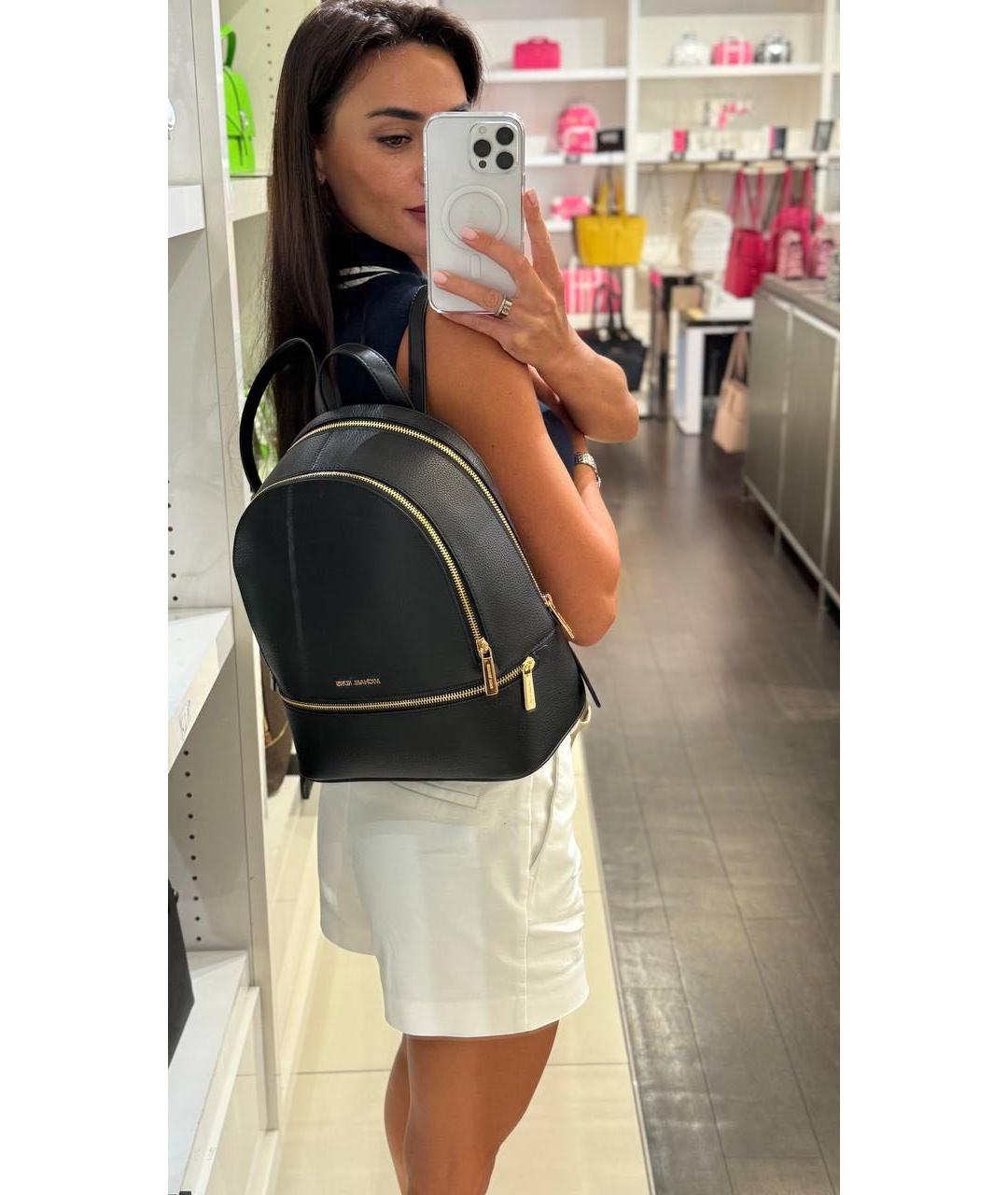 MICHAEL KORS Черный кожаный рюкзак, фото 2