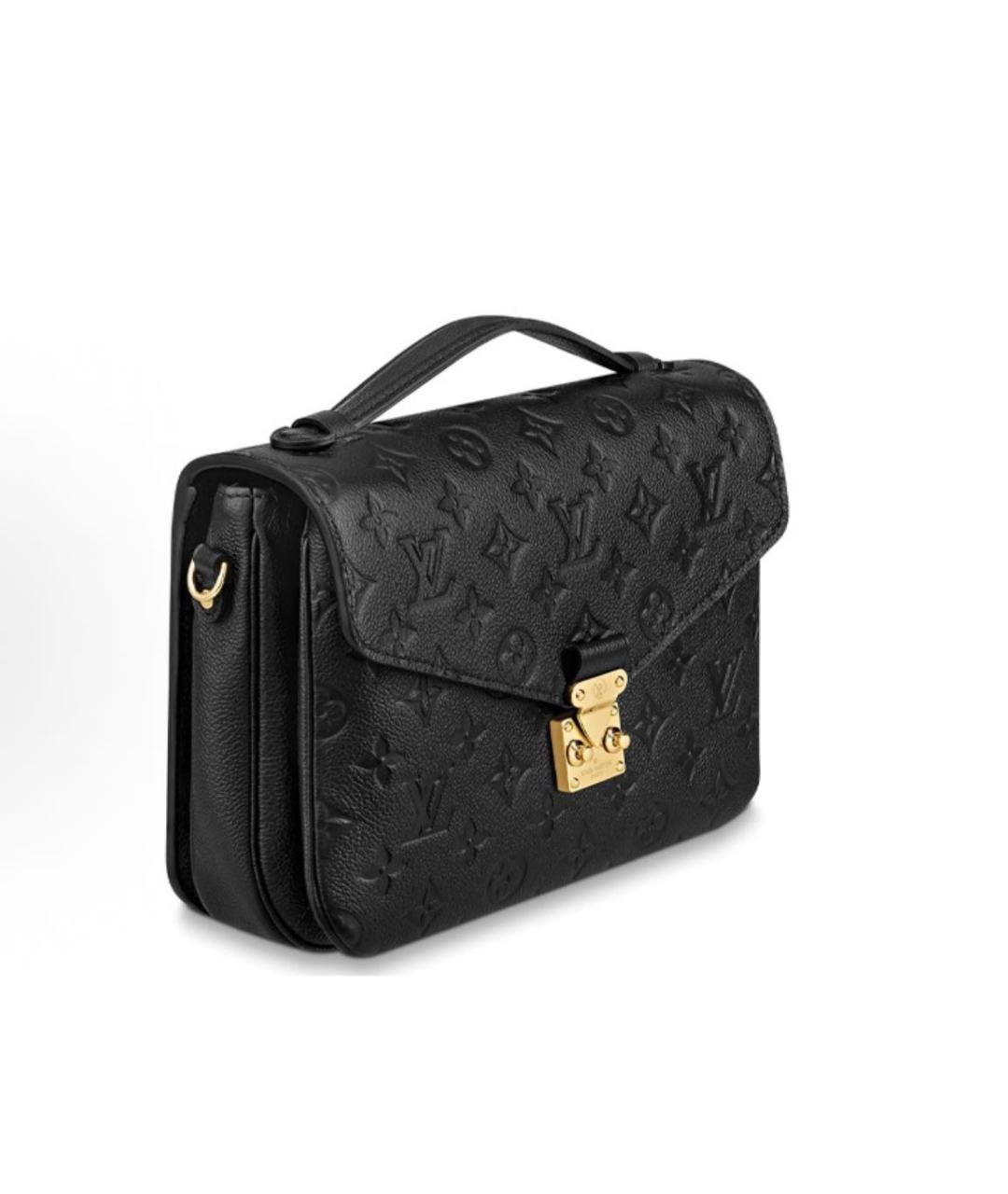 LOUIS VUITTON Черная кожаная сумка с короткими ручками, фото 2