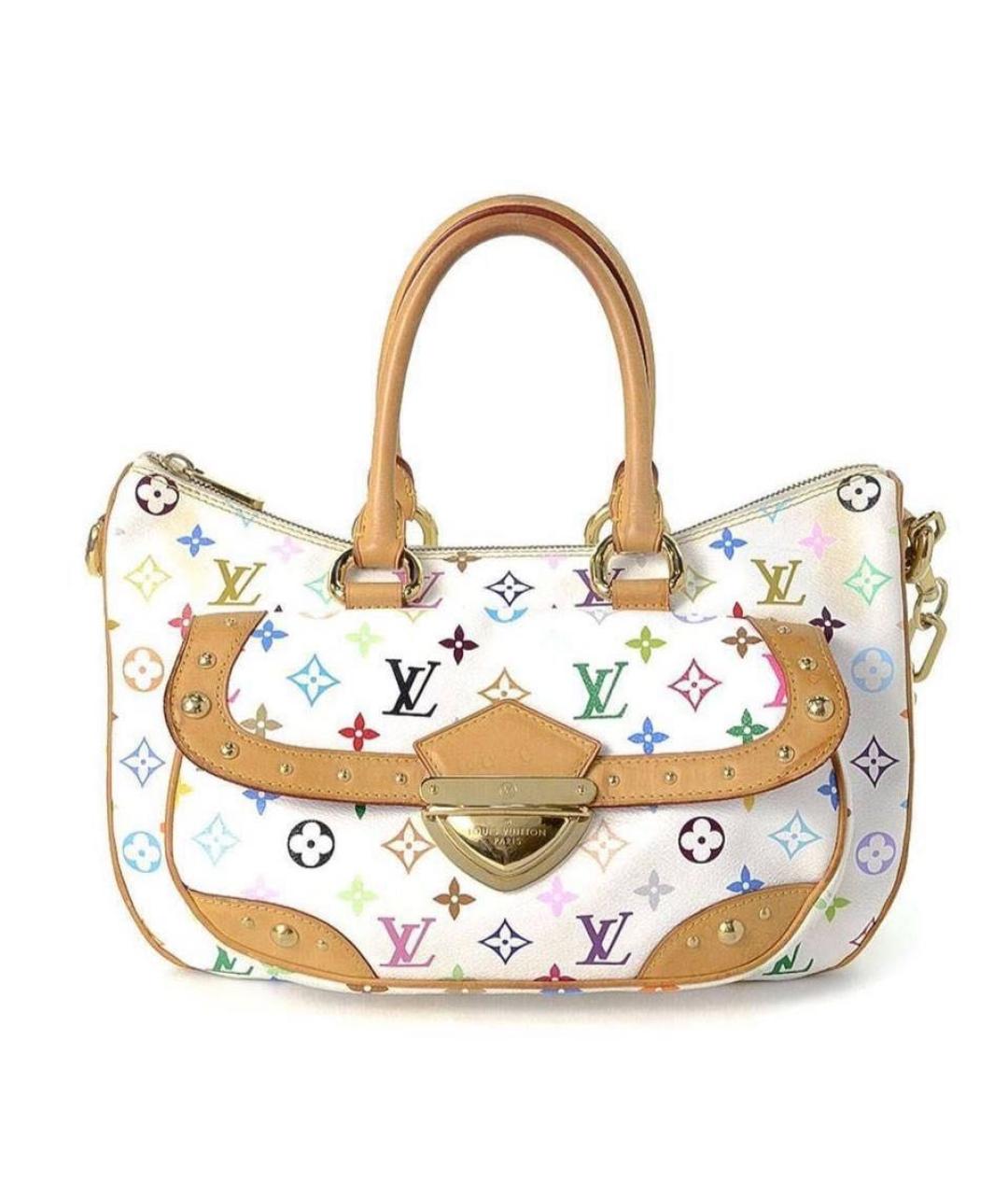 LOUIS VUITTON Белая кожаная сумка тоут, фото 4