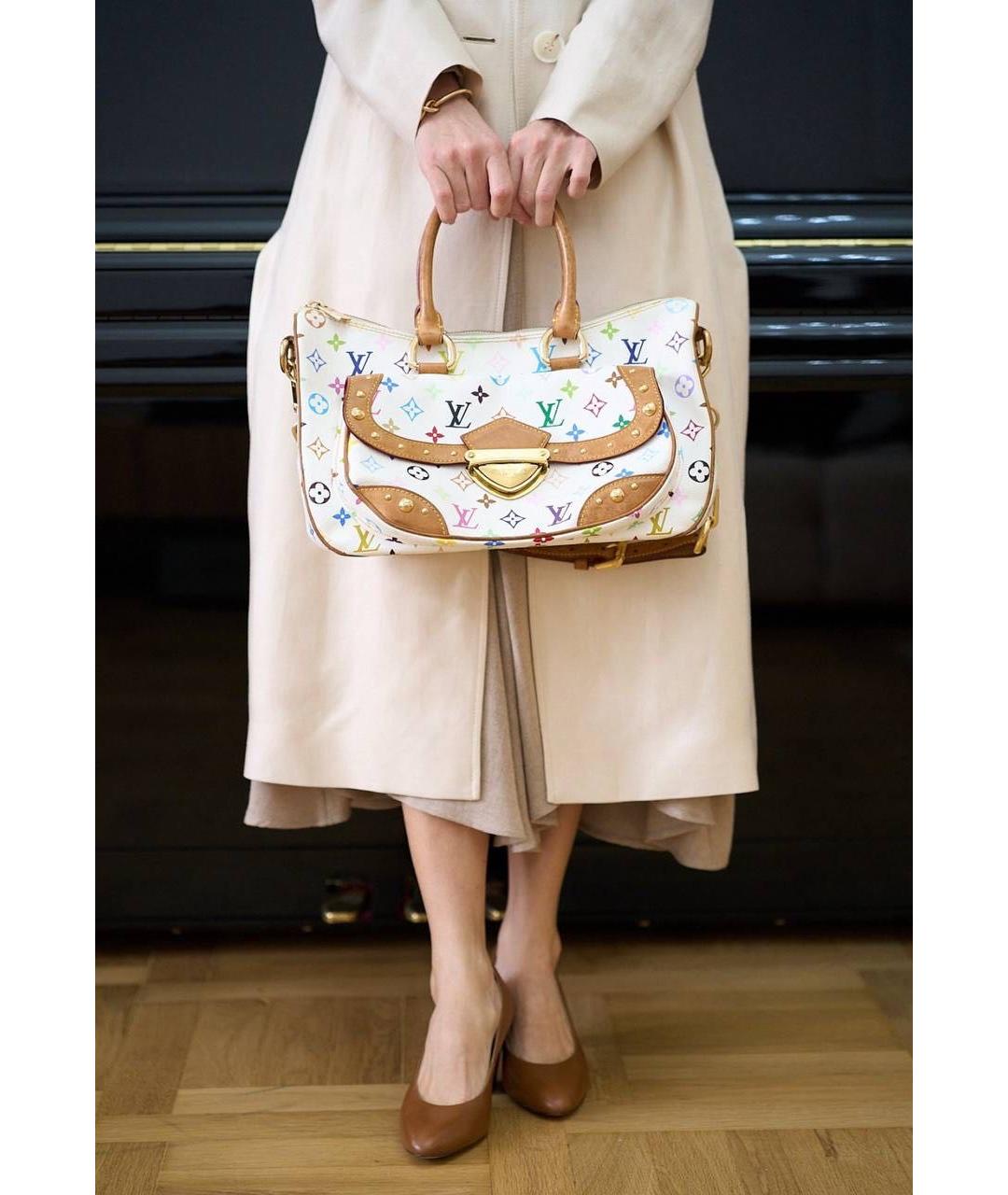 LOUIS VUITTON Белая кожаная сумка тоут, фото 3