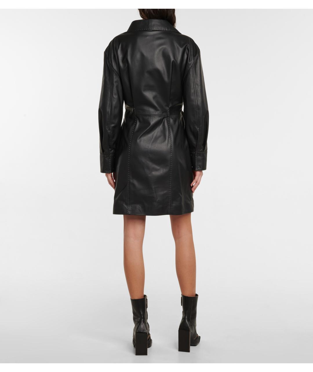 ACNE STUDIOS Черное кожаное повседневное платье, фото 5