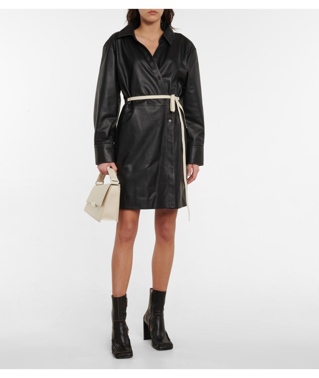 ACNE STUDIOS Черное кожаное повседневное платье, фото 4