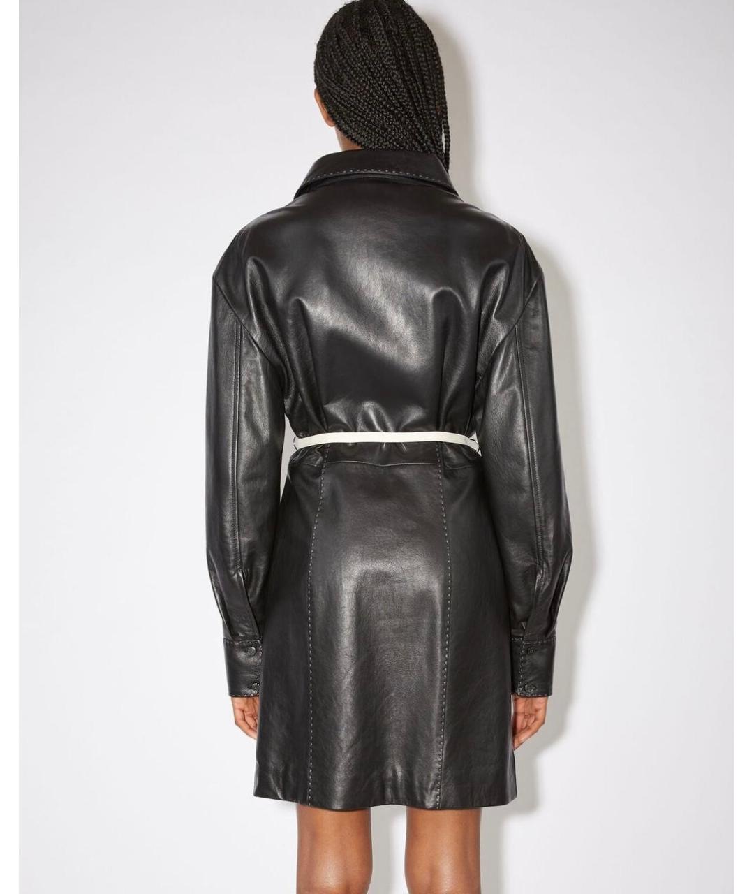 ACNE STUDIOS Черное кожаное повседневное платье, фото 7