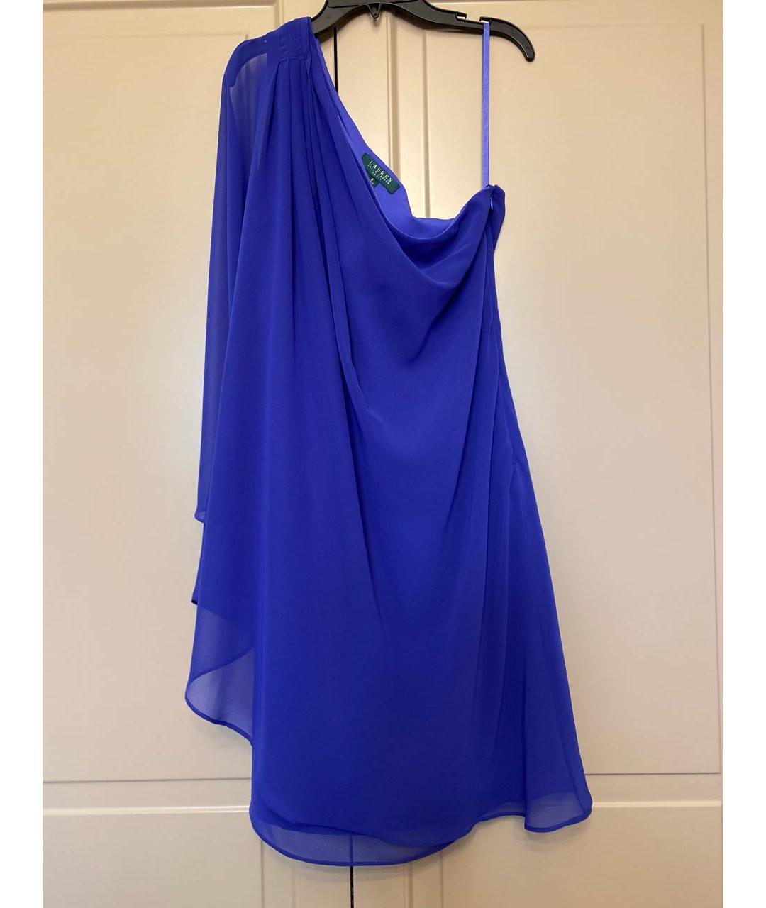 RALPH LAUREN Фиолетовое полиэстеровое коктейльное платье, фото 2