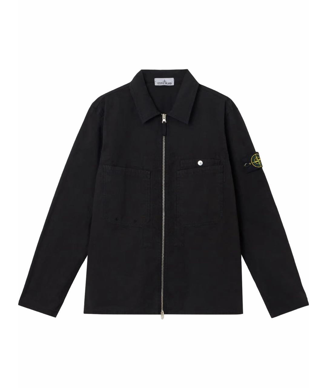 STONE ISLAND Черная хлопковая куртка, фото 1