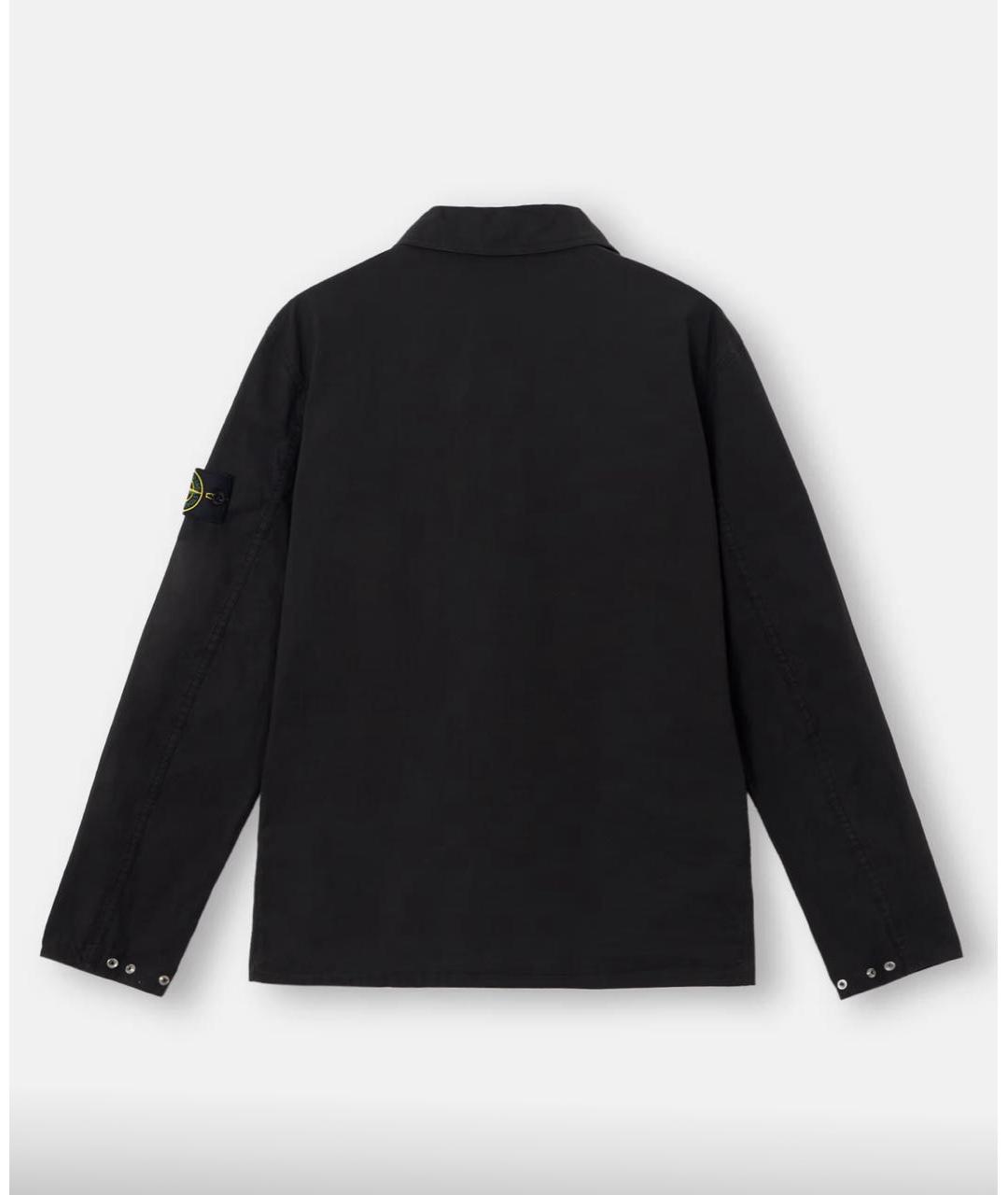 STONE ISLAND Черная хлопковая куртка, фото 2
