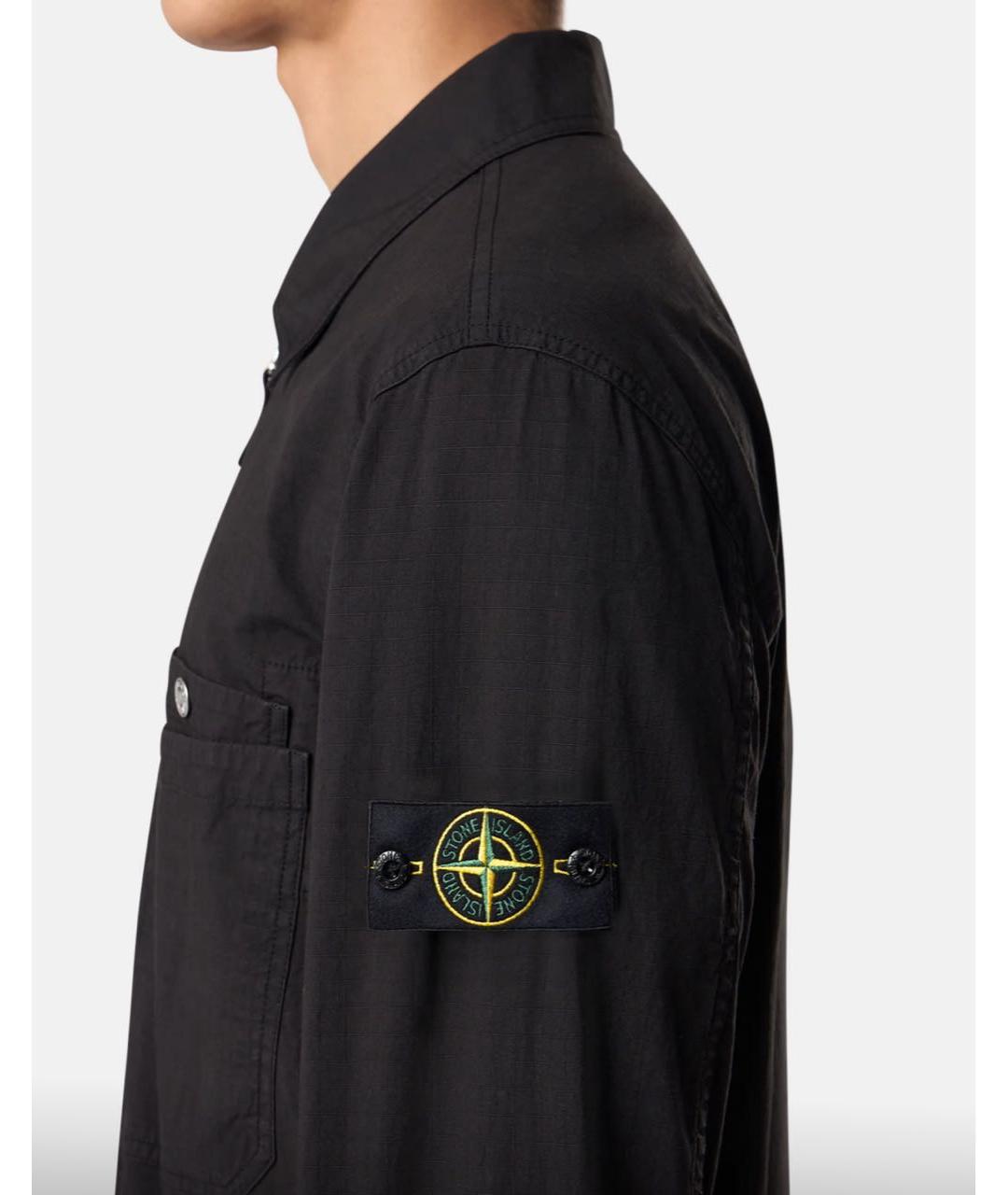 STONE ISLAND Черная хлопковая куртка, фото 3