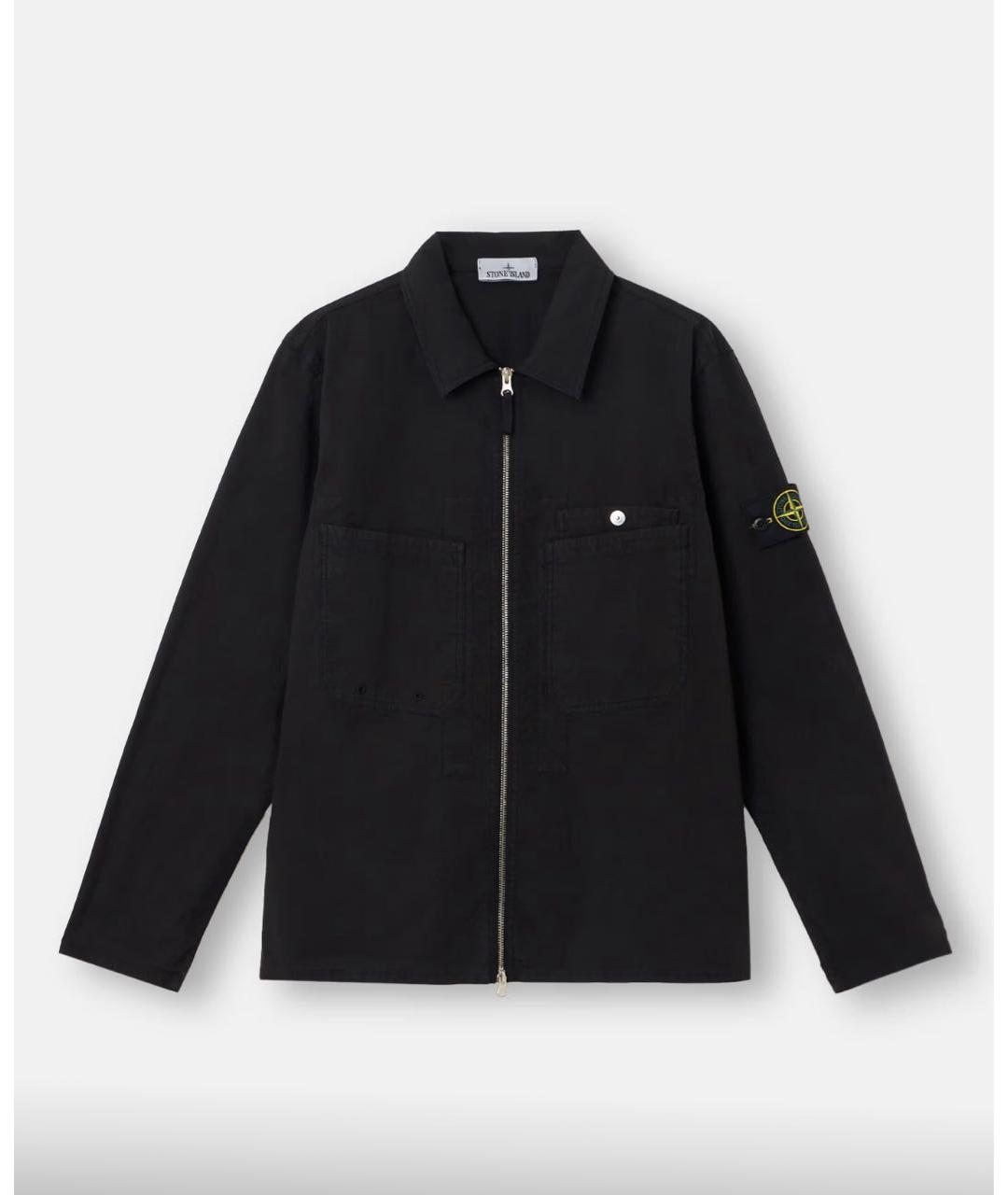 STONE ISLAND Черная хлопковая куртка, фото 7