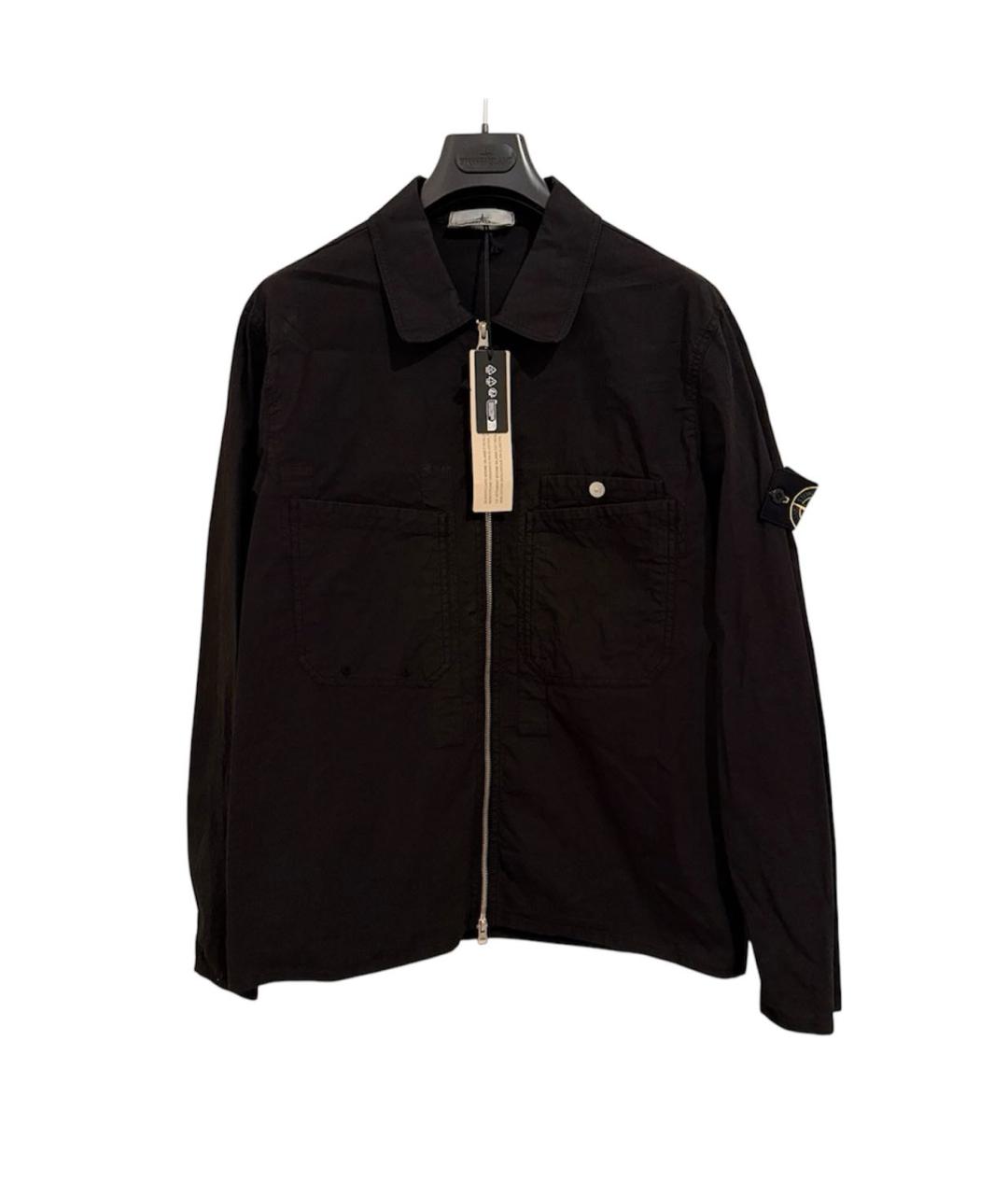 STONE ISLAND Черная хлопковая куртка, фото 6