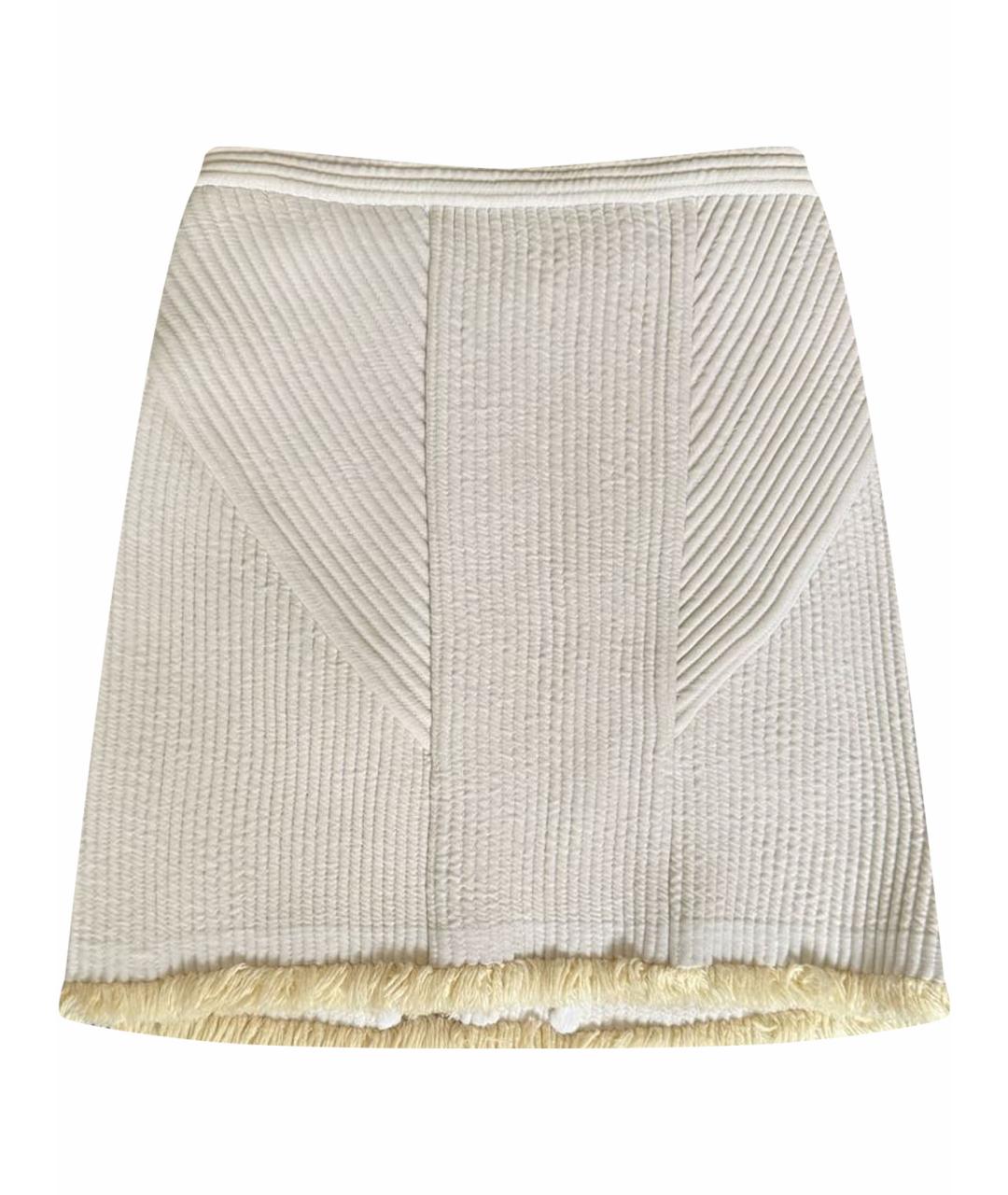 3.1 PHILLIP LIM Белая хлопковая юбка мини, фото 1