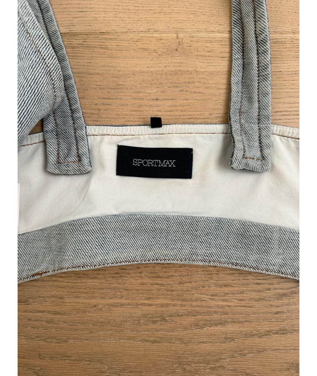 SPORTMAX Голубая хлопковая футболка, фото 3