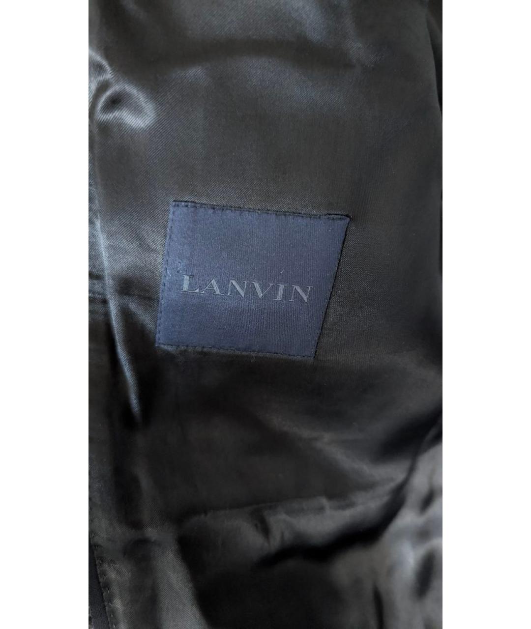 LANVIN Черное шерстяное пальто, фото 3