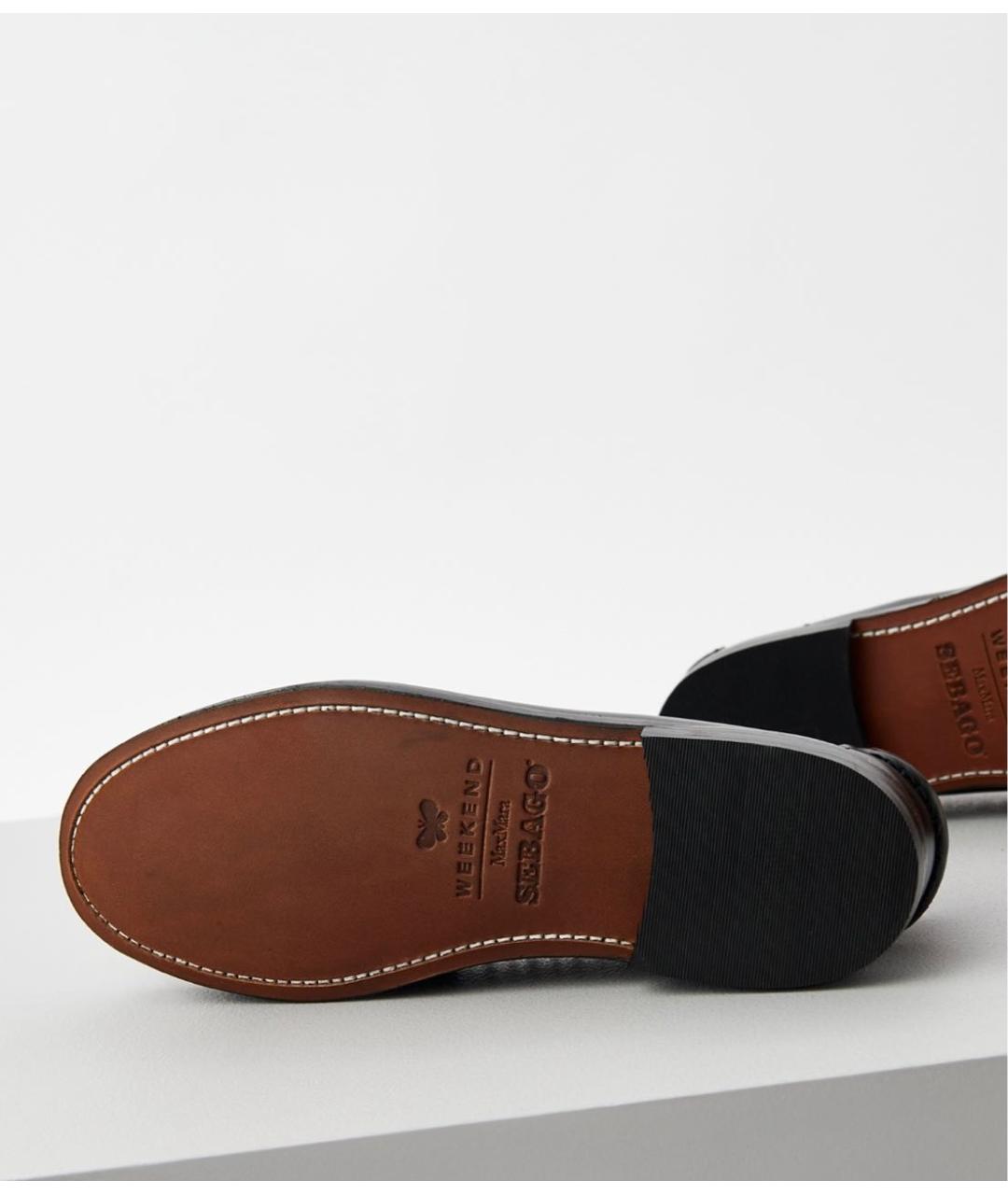 WEEKEND MAX MARA Черные кожаные лоферы, фото 5