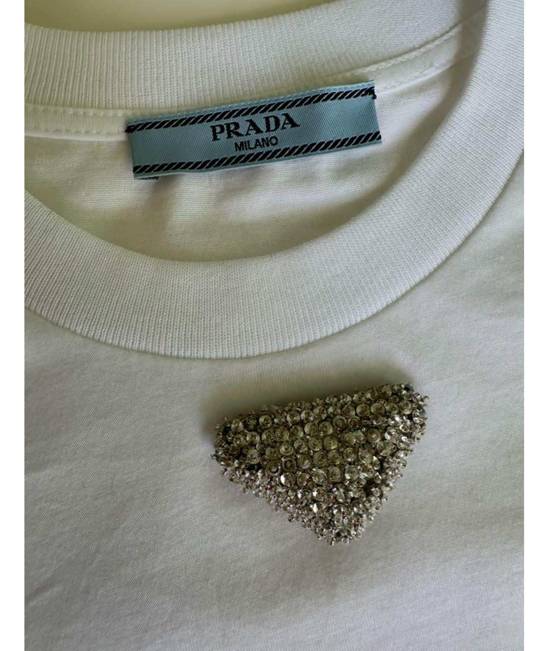 PRADA Белая хлопковая футболка, фото 3